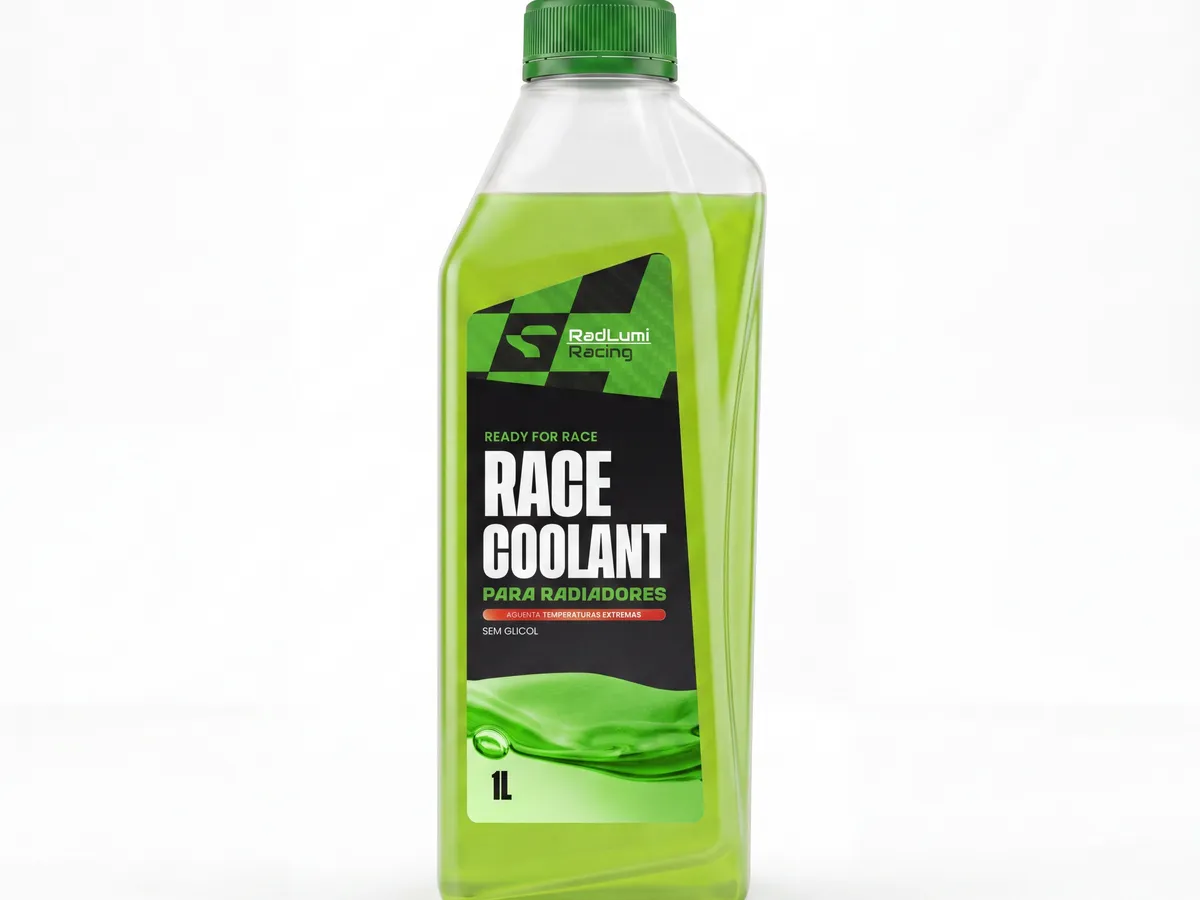 Garrafa Race Coolant 1L em fundo claro